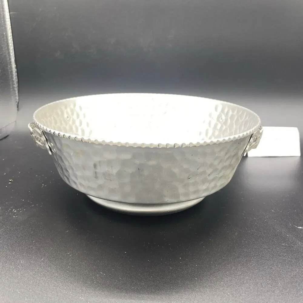 Vintage Mid-Century NASCO ITALY Hammered Aluminum 8” Bowl For Fruit Or Serving.
